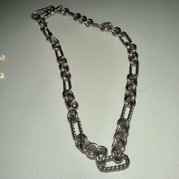 David Yurman Sterling Silver and 18k Gold Figaro Chain Necklace - Picture 7 of 7